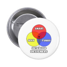 Venn Diagram .. Interior Designers Pinback Buttons