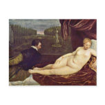 Venus And The Organ Player By Tizian postcards
