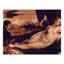 Venus With Cupid And Organist Dog By Tizian Personalized Invites