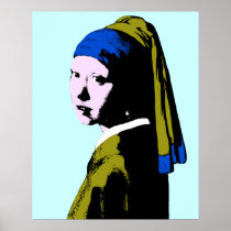 Vermeer' Pearl Earring  ala Warhol Posters