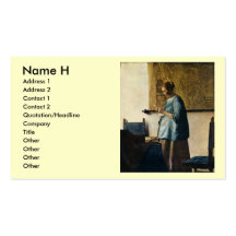 Vermeer's Woman in Blue Reading a Letter ca.1665 Business Card Template