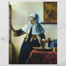 Vermeer's Young Woman with a Water Pitcher ca 1665 Flyer Design