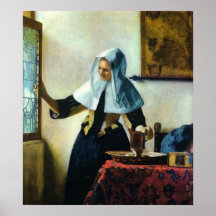 Vermeer's Young Woman with a Water Pitcher ca 1665 Print
