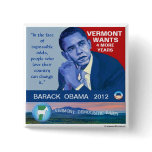 Vermont for Obama 2012 Button