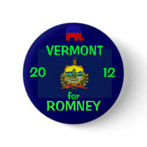 Vermont for Romney 2012 Pinback Buttons