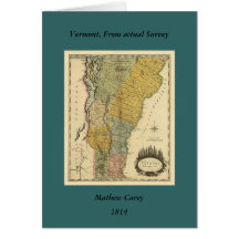 Vermont, From actual Survey - Vintage 1814 Map Cards