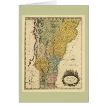 Vermont, From actual Survey - Vintage 1814 Map Greeting Card