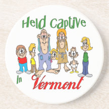 Vermont Funny Trailer Park Sandstone Coaster
