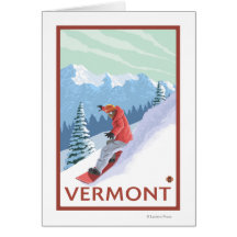 VermontSnowboarder Scene Greeting Cards