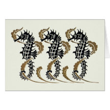 Verneuil Art Nouveau Seahorse Note Cards
