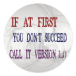 Version 1.0 round stickers