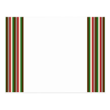 Vertical Holiday Stripes Postcards