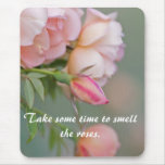 Vertical Mousemat Pink Roses & Quote mousepads