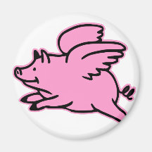 Very Cute Flying Pink Pig Fridge Magnet
