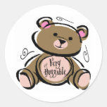 Very Huggable Teddy Bear Round Sticker