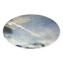 Very nice double traces of aeroplane in the mornin oval stickers