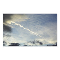 Very nice double traces of aeroplane in the mornin rectangle stickers