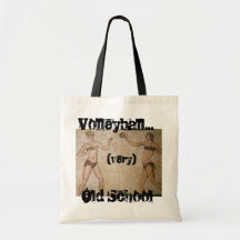 Very Old School Beach Volleyball Tote Bags
