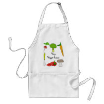 Very Veggie  Vegetables Broccoli Radish Carrot Art Apron