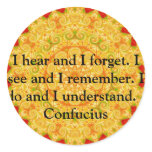 Very Wise Confucius Quotation Round Sticker