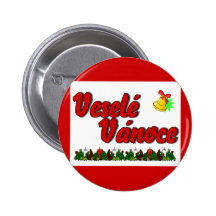 Veselé Vánoce - Merry Christmas in Czech! Pinback Buttons