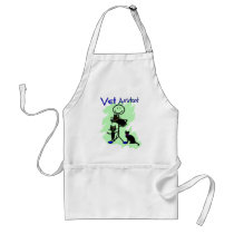 Vet Assistant Stick Person With Black Cats Aprons