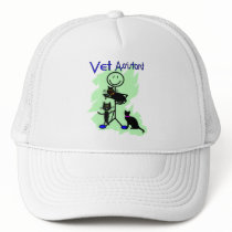 Vet Assistant Stick Person With Black Cats Hats