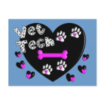 Vet Tech BLACK AND WHITE HEARTS Postcard