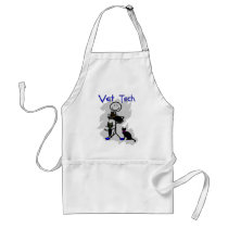 Vet Tech Stick Person With Black Cats Aprons
