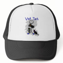 Vet Tech Stick Person With Black Cats Hat