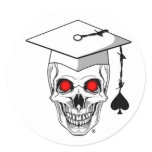 Veteran graduate skull stickers