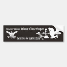 Veteran Memorial Vale of Tears Remembrance Bumper Stickers