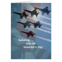 Veteran's Day Blue Angels Salute Greeting Cards