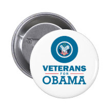 Veterans for Obama Button