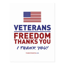 Veterans, Freedom Thanks You. Postcard