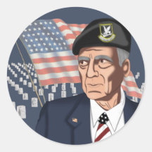 Veterans Round Stickers