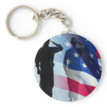 Veterans Salute the flag Key Ring keychains