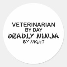 Veterinarian Deadly Ninja Sticker