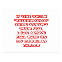 Veterinarian Humour ... Modelling Career Postcards