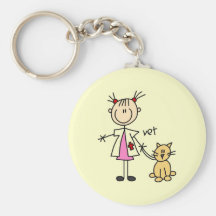 Veterinarian Stick Figure Key Chain