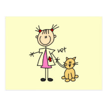 Veterinarian Stick Figure Post Card
