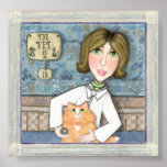 Veterinarian With Ginger Persian Cat posters