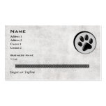 Veterinary Animal Logo with Black and White Paw Business Cards