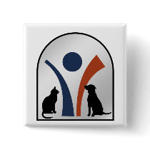 Veterinary Animal Logo with Cat and Dog Pinback Buttons