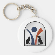 Veterinary Animal Logo with Cat and Dog Keychain