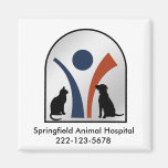 Veterinary Animal Logo with Cat and Dog Magnet