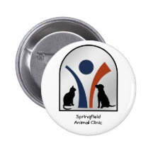 Veterinary Animal Logo with Cat and Dog Pin