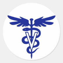 veterinary logo 4 round stickers