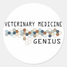 Veterinary Medicine Genius Round Stickers