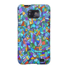 Vibrant Blue Mosaic Decorative Pattern Samsung Galaxy SII Covers